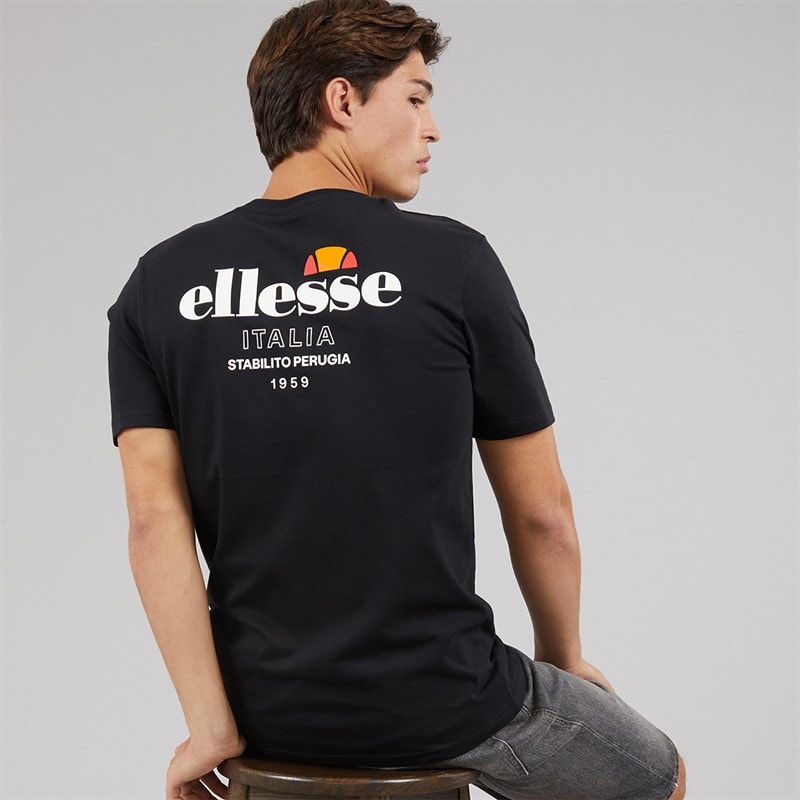 Ellesse Mens Ostea Back Graphic T-Shirt Black