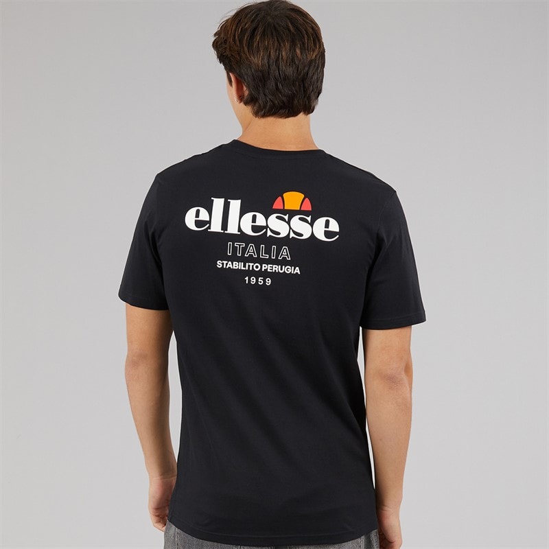 Ellesse Mens Ostea Back Graphic T-Shirt Black - Image 3