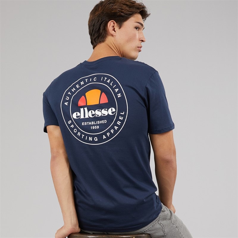 Ellesse Mens Licola Back Graphic T-Shirt Navy