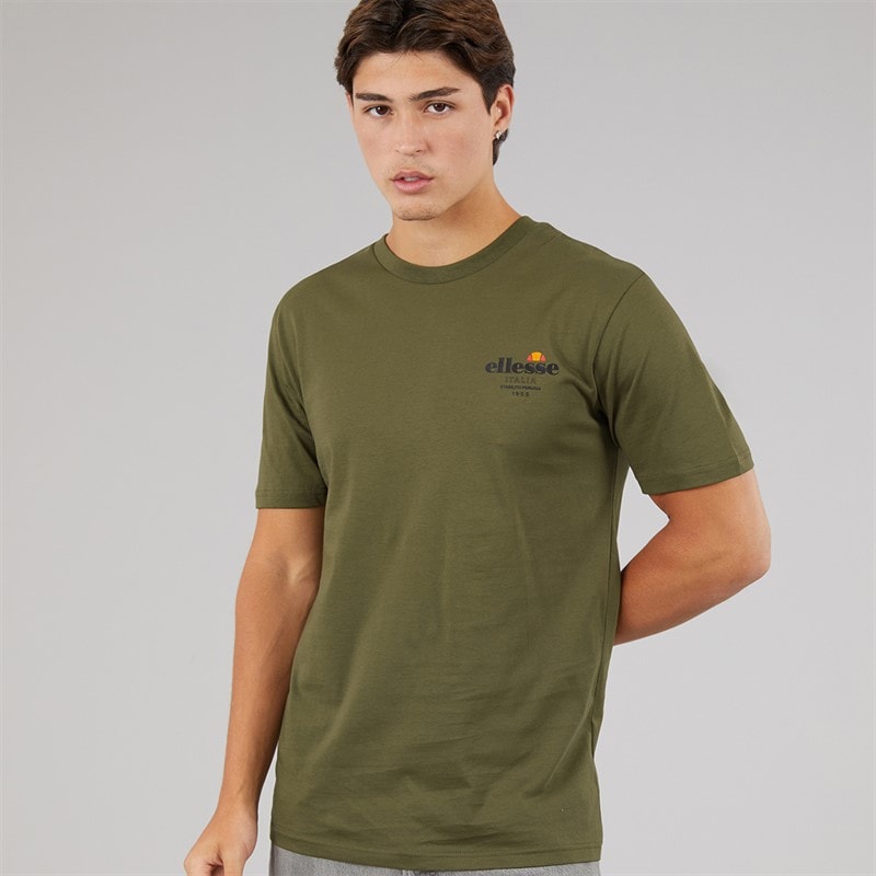 Ellesse Mens Ostea Back Graphic T-Shirt Khaki - Image 2