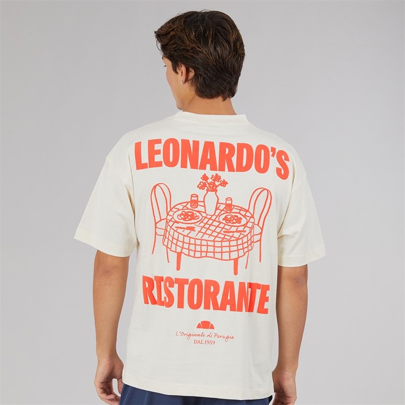 Ellesse Mens Leonardos Back Graphic T-Shirt Off White - Image 3