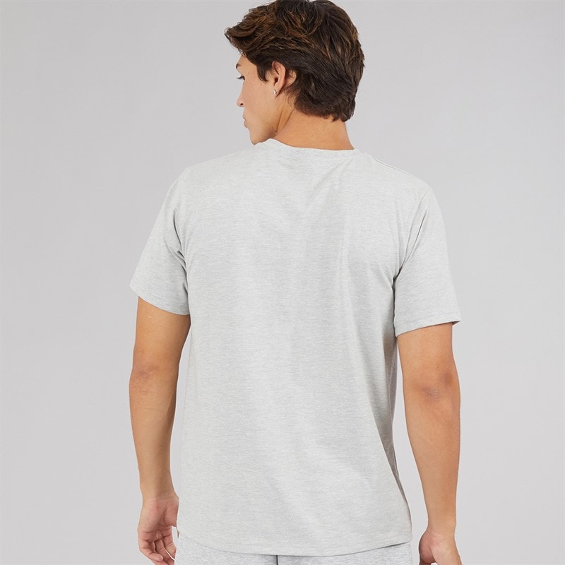 Ellesse Mens Debden Relaxed Fit T-Shirt Light Grey Marl - Image 2