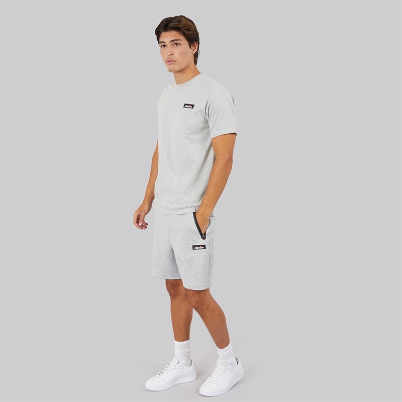 Ellesse Mens Debden Relaxed Fit T-Shirt Light Grey Marl - Image 3