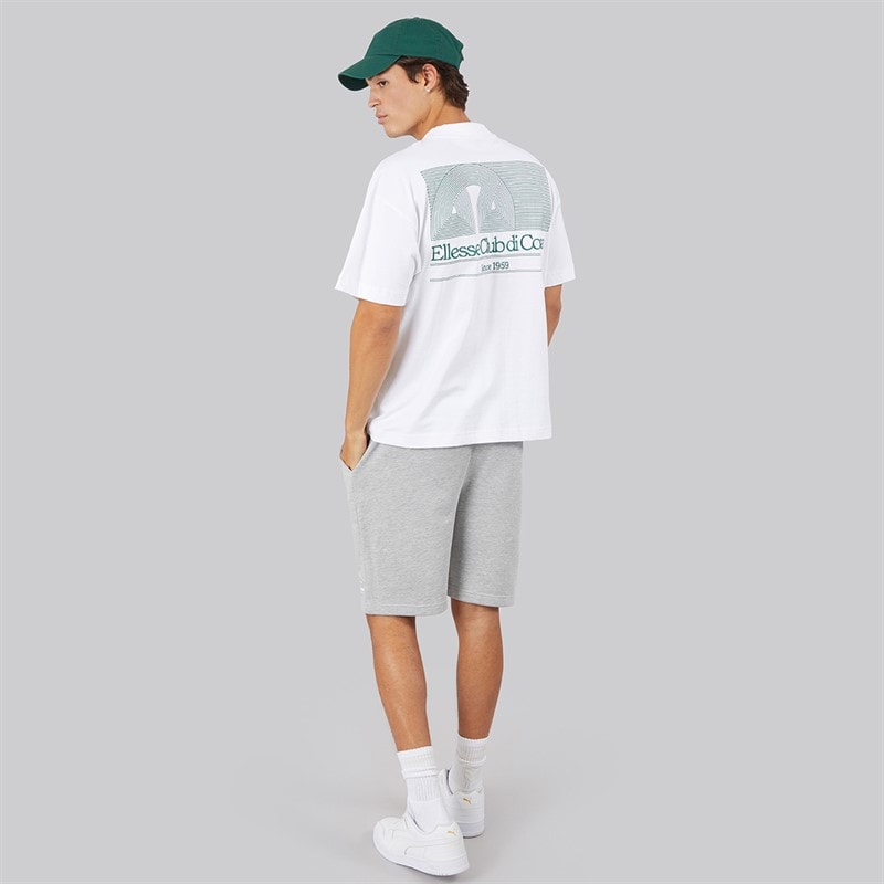Ellesse Mens Club Di Corsa Back Graphic T-Shirt White - Image 4