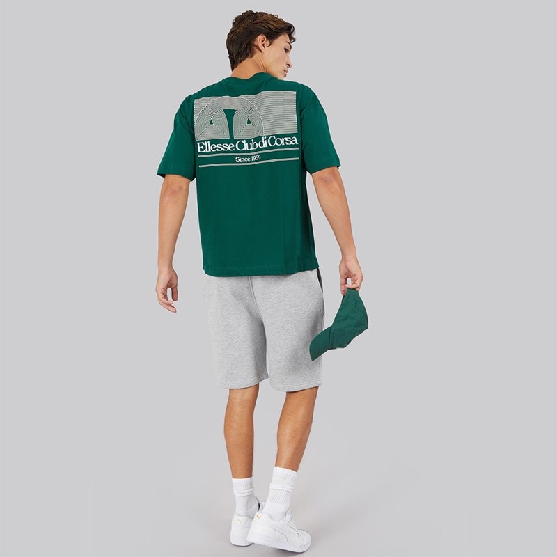 Ellesse Mens Club Di Corsa Back Graphic T-Shirt Dark Green - Image 4