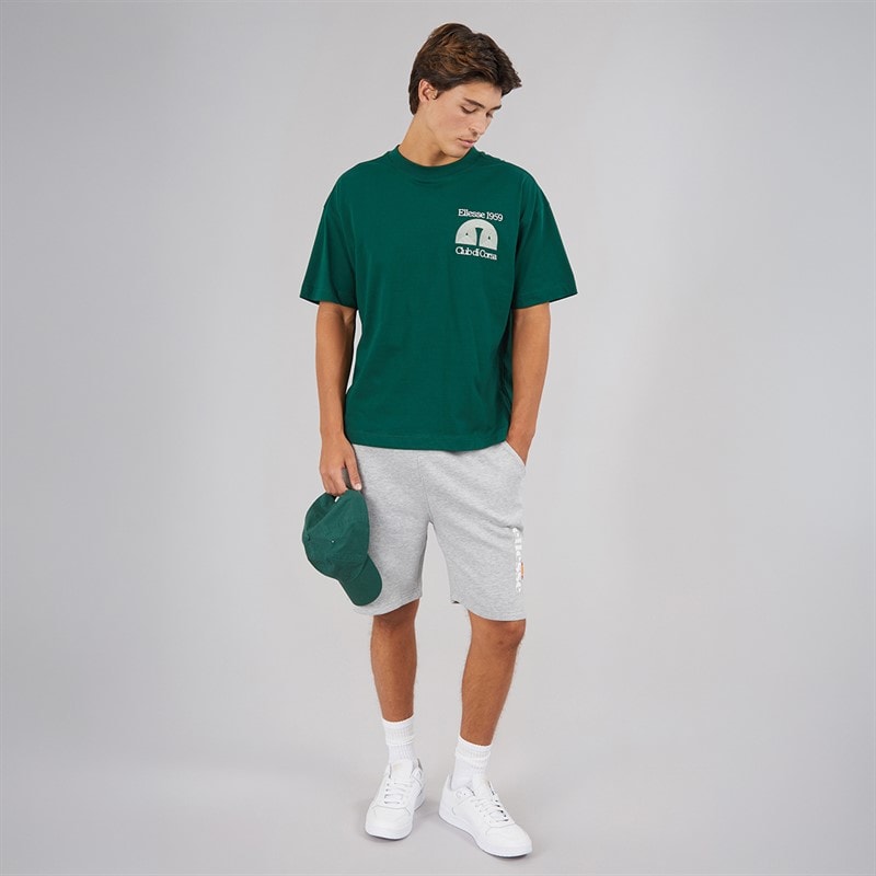 Ellesse Mens Maxx Sweat Shorts Light Grey Marl - Image 3