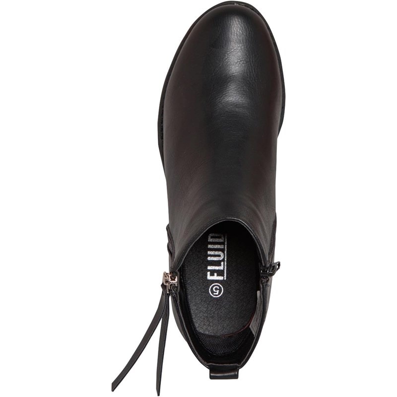 Fluid Womens Zip Ankle Boots Black - Image 4
