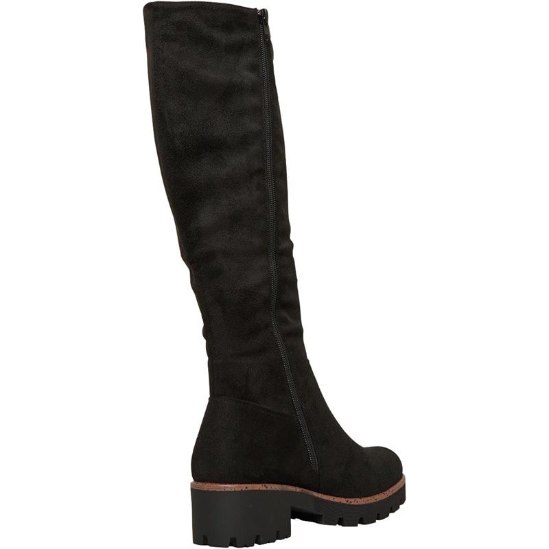Fluid Womens Knee High Faux Suede Boots Black - Image 4