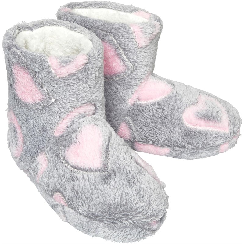 Fluid Girls Heart Print Bootee Slippers Multi - Image 1