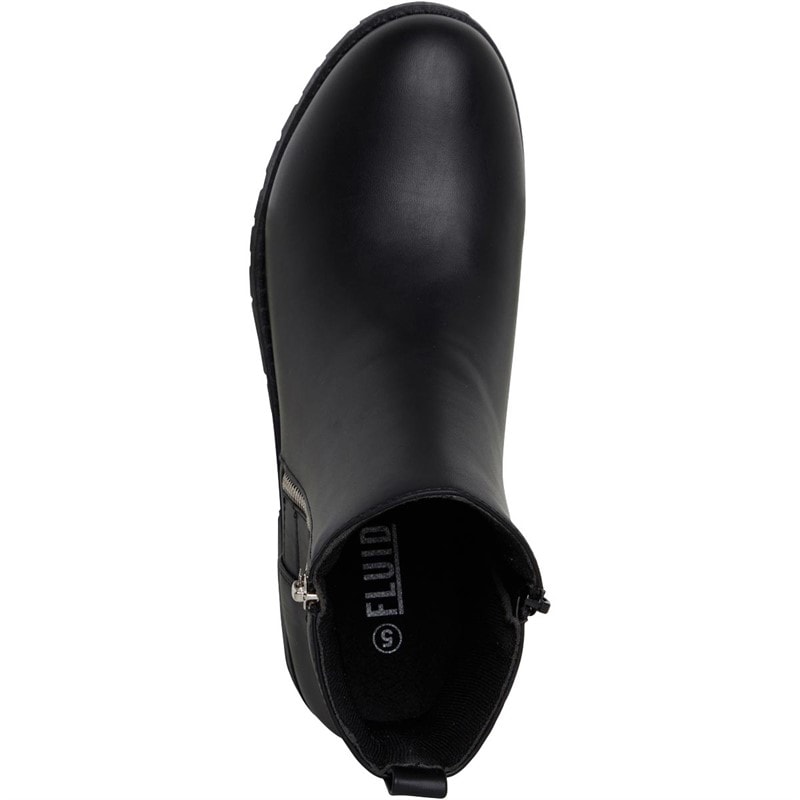 Fluid Womens Zip Chelsea Boots Black - Image 4