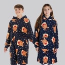 Fluid Kids Christmas Reindeer AOP Oversized Blanket Hoodie Multi