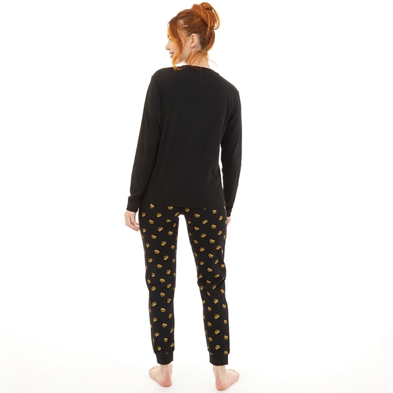 Fluid Womens Matching Queen Pyjama Set Black - Image 3
