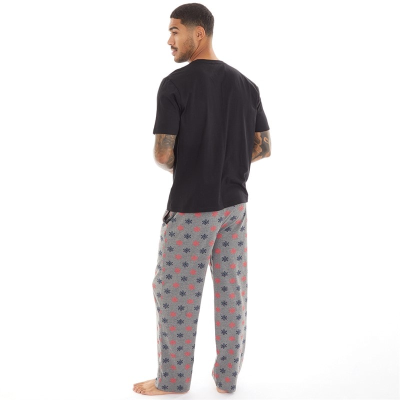 Fluid Mens Christmas Pyjama Set Black/Red - Image 2