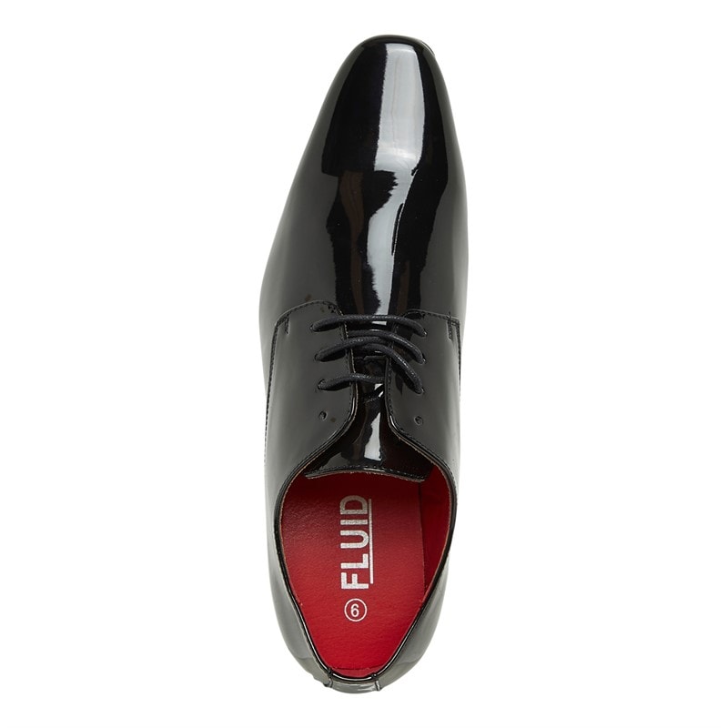 Fluid Mens Kensington Patent Derby Shoes Black Patent - Image 4