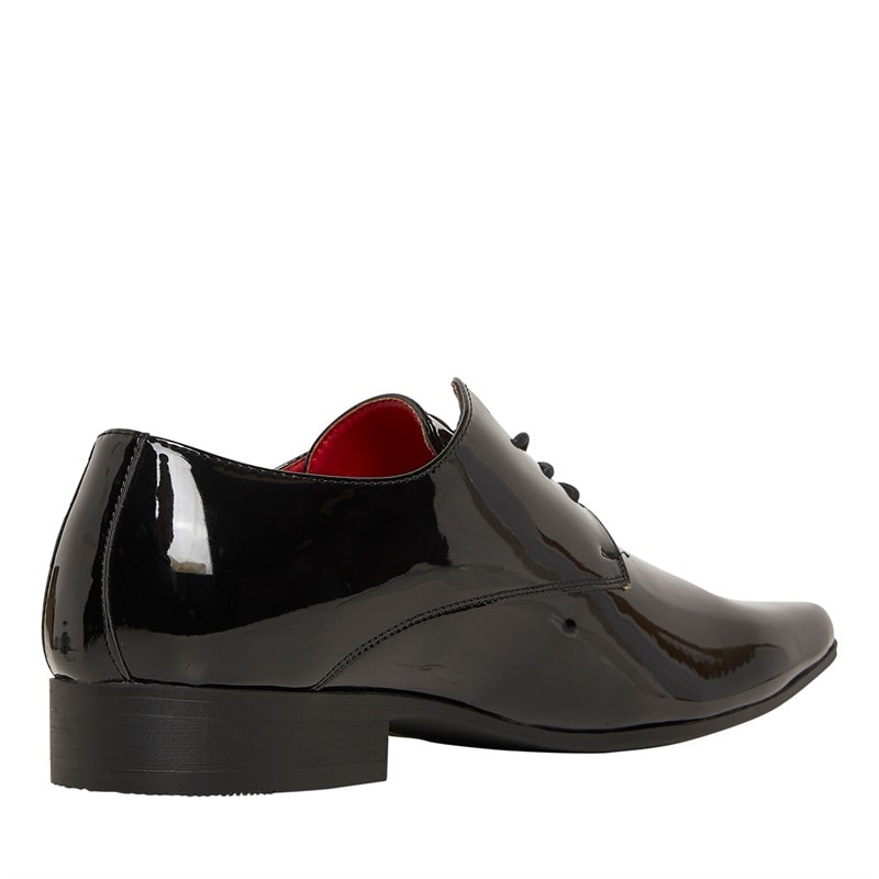 Fluid Mens Kensington Patent Derby Shoes Black Patent - Image 5