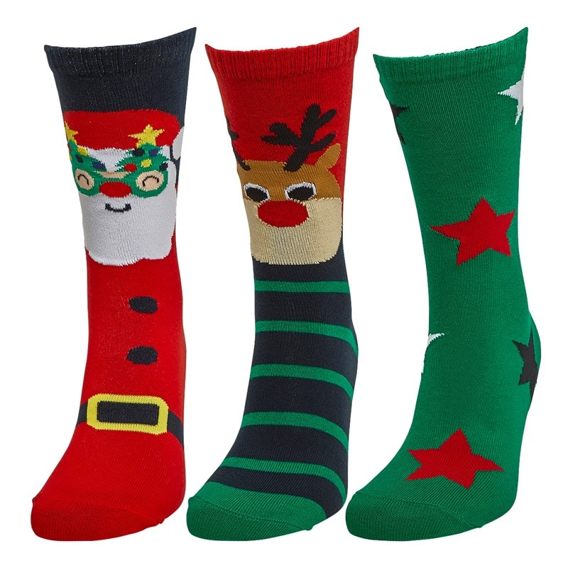 Fluid Boys Three Pack Christmas Novelty Socks Multi - Image 2