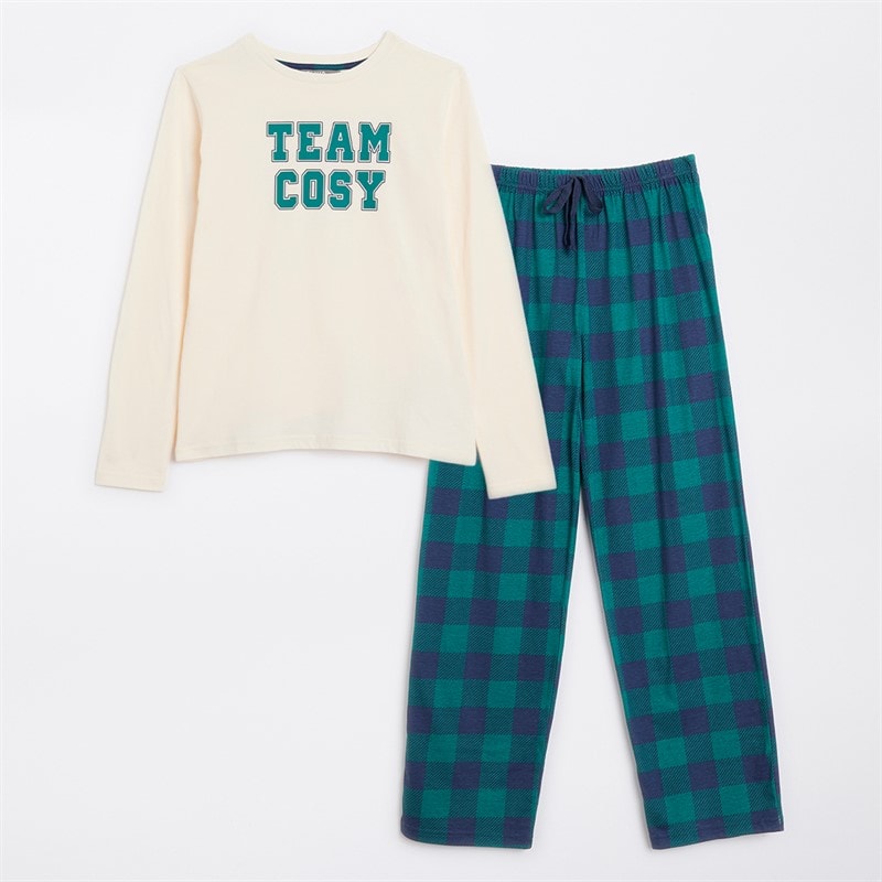 Fluid Womens Family Pyjama Set White/Green/Navy/Cream - Image 2
