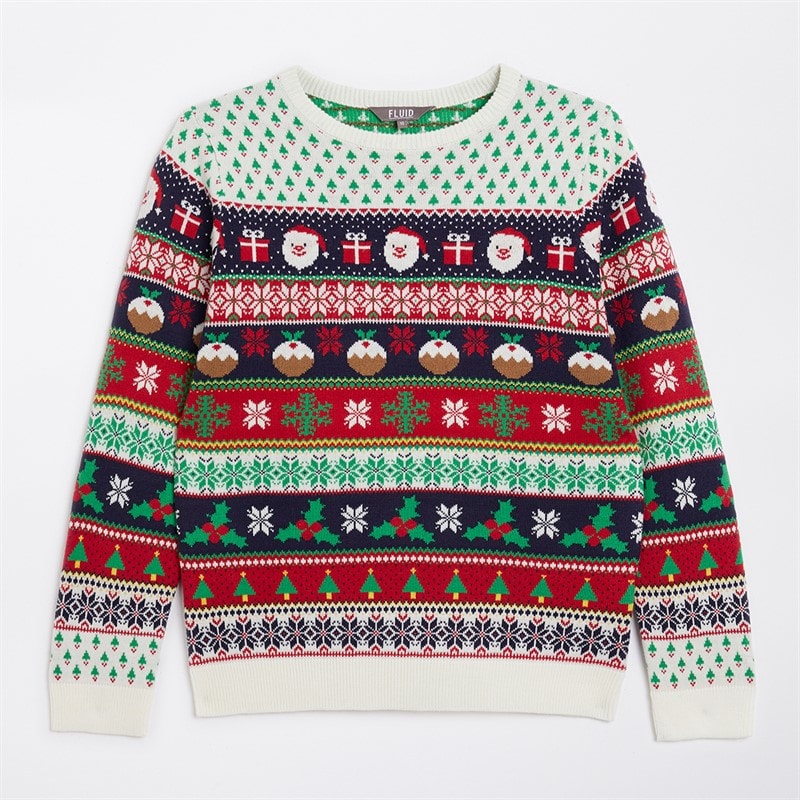 Fluid Womens Jacquard Christmas Jumper Multi - Image 2