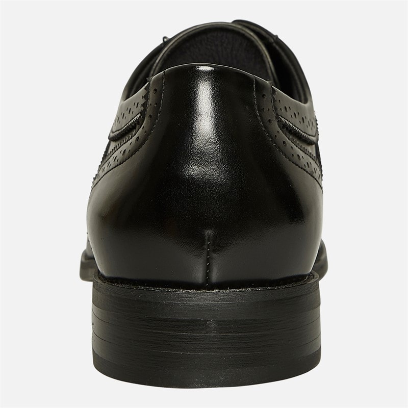 Fluid Mens Alfred Brogue Shoes Black Patent - Image 3