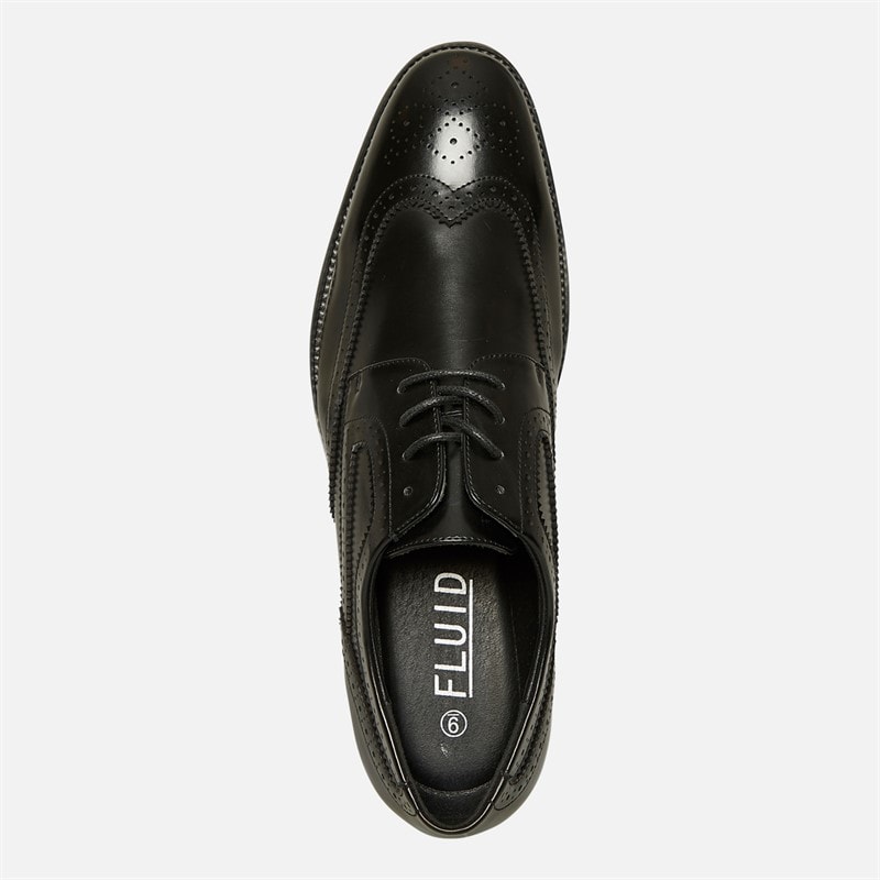 Fluid Mens Alfred Brogue Shoes Black Patent - Image 4