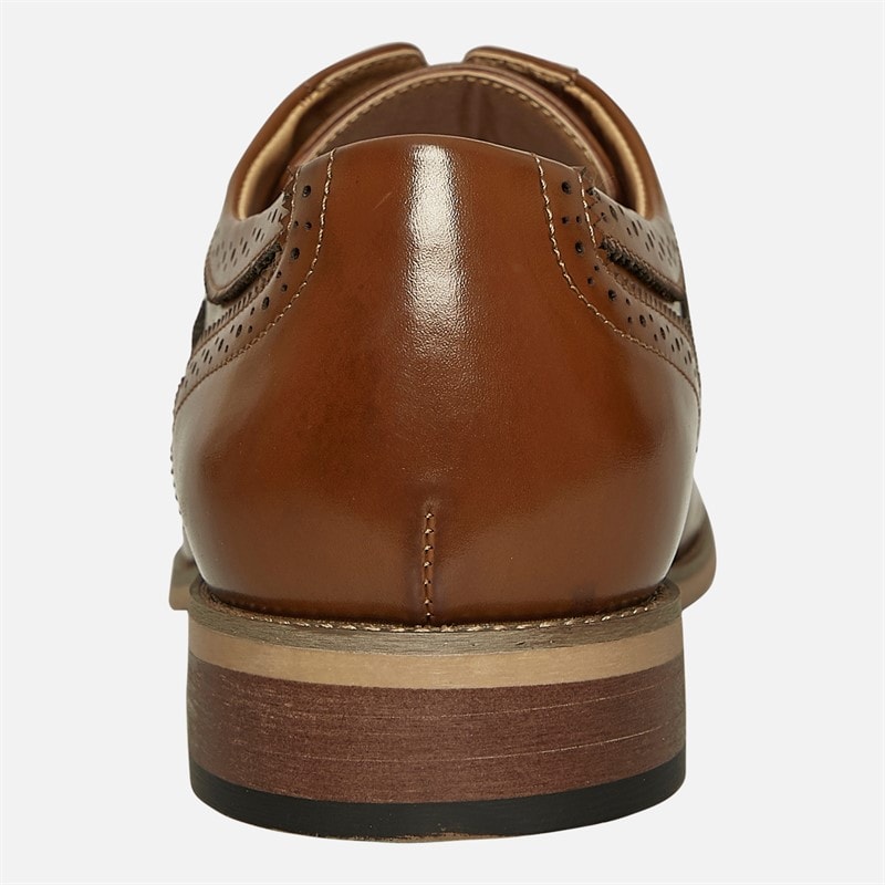 Fluid Mens Alfred Brogue Shoes Tan - Image 3