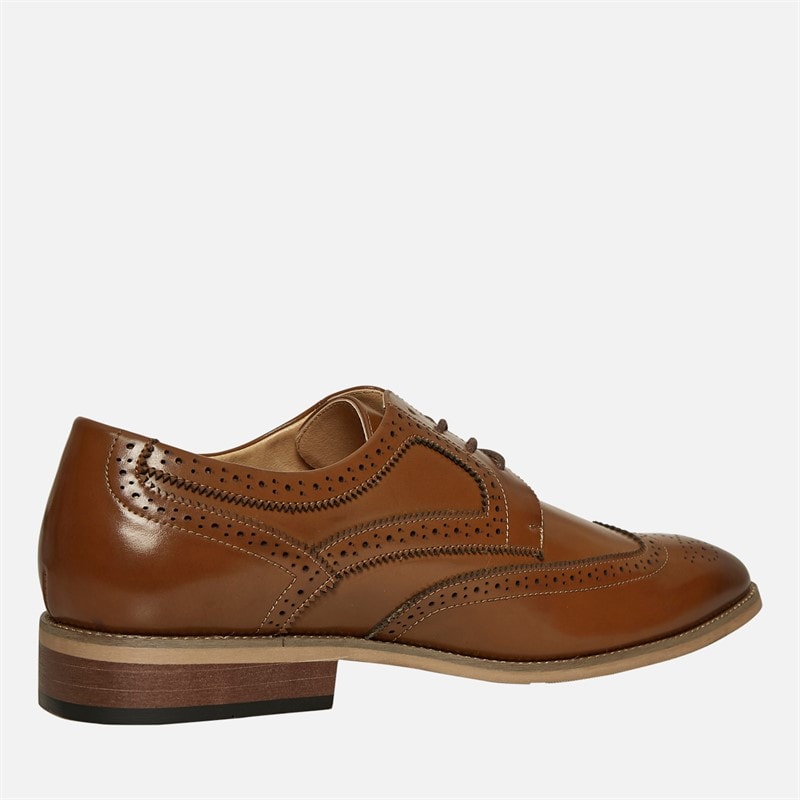 Fluid Mens Alfred Brogue Shoes Tan - Image 5
