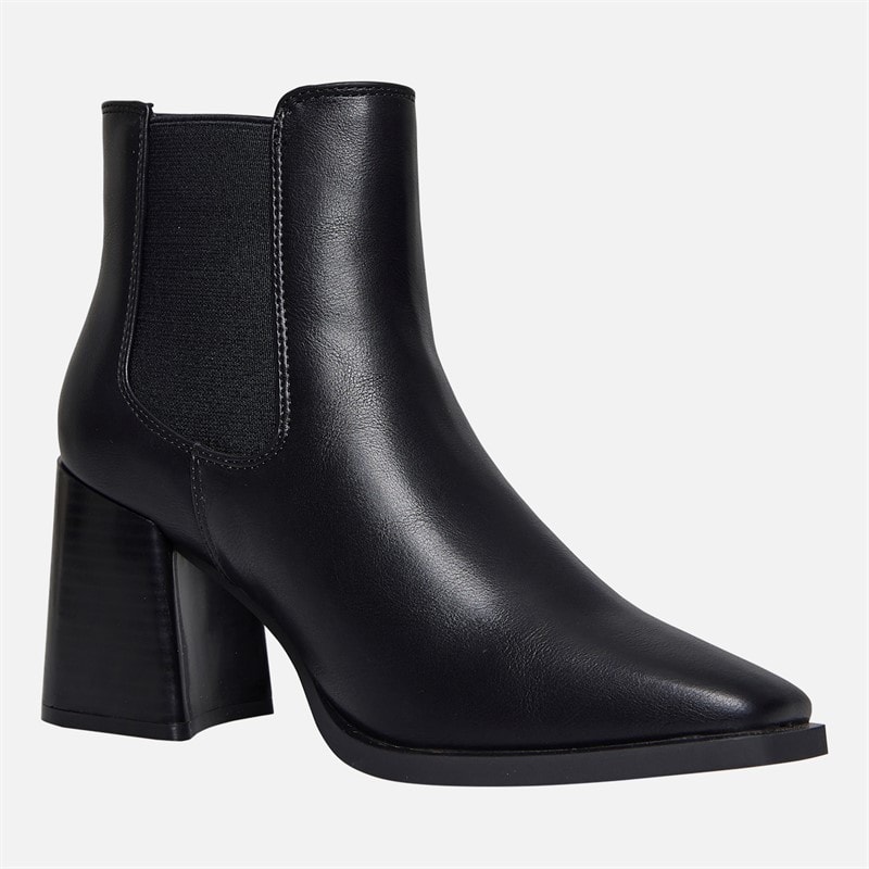 Fluid Womens Aston Square Toe Chelsea Boots Black PU - Image 5