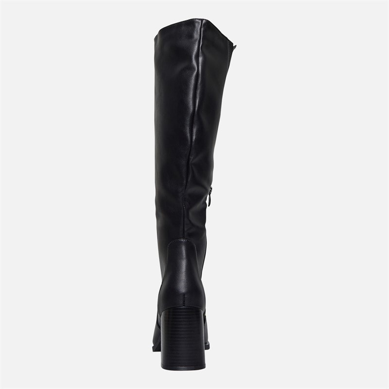 Fluid Womens Aston Square Toe Knee High Boots Black PU - Image 4