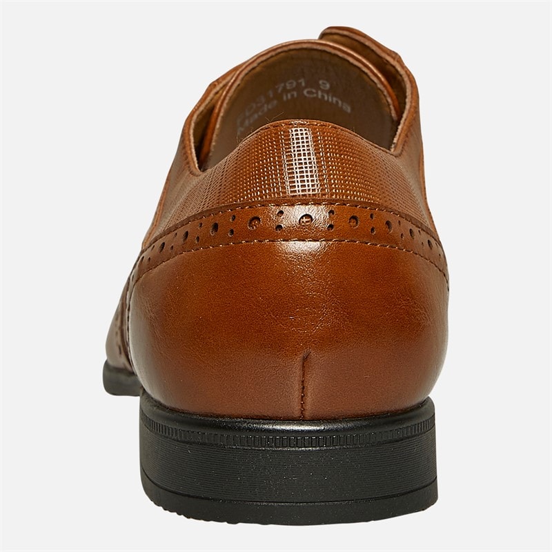 Fluid Mens Kingston Wingtip Brogue Shoes Tan - Image 3