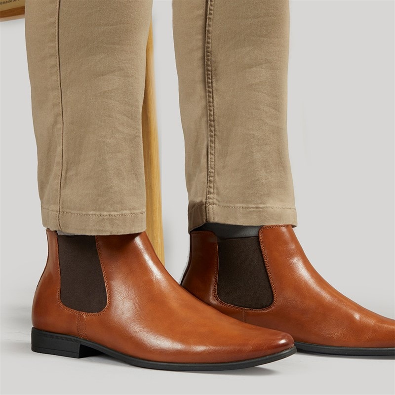 Fluid Mens Bexley Formal Chelsea Boots Tan - Image 1