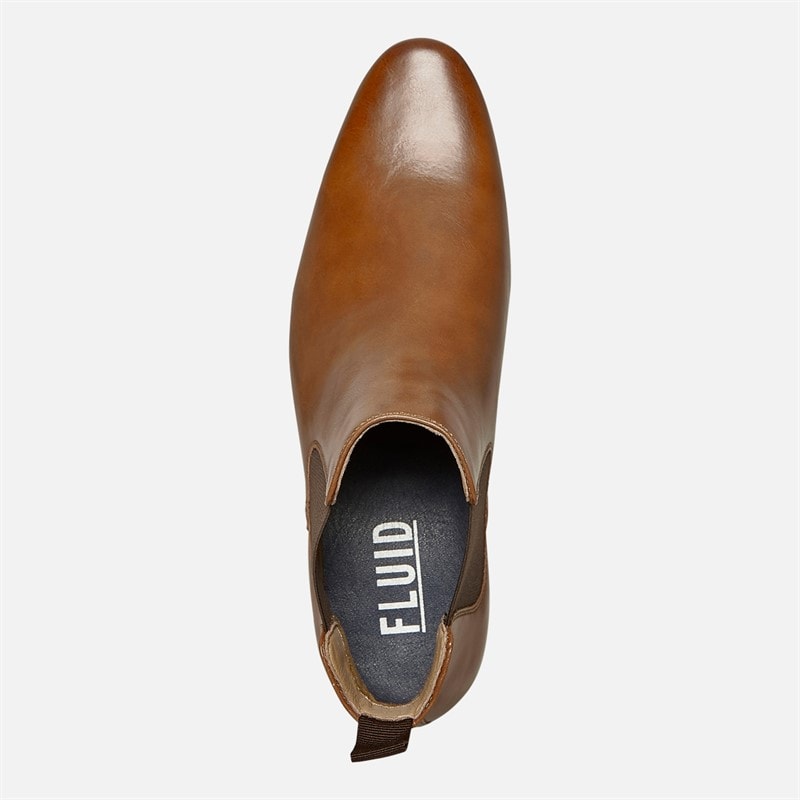 Fluid Mens Bexley Formal Chelsea Boots Tan - Image 4