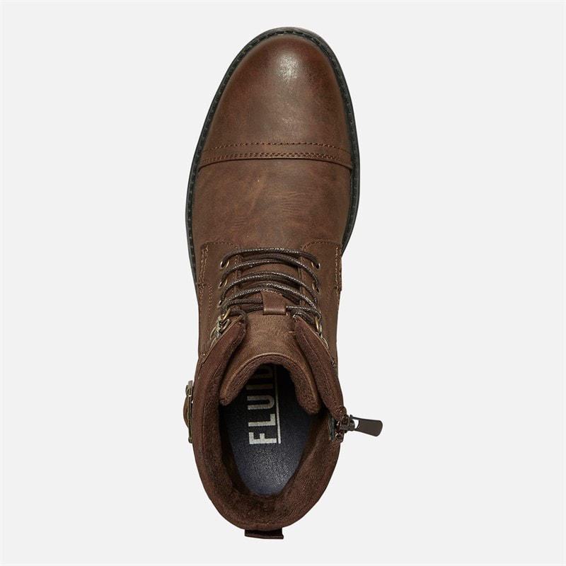 Fluid Mens Merton Toe Cap Boots Brown - Image 4