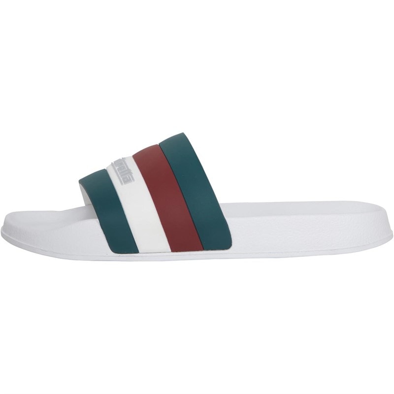 Lambretta Mens Prince Slides White/Green - Image 2