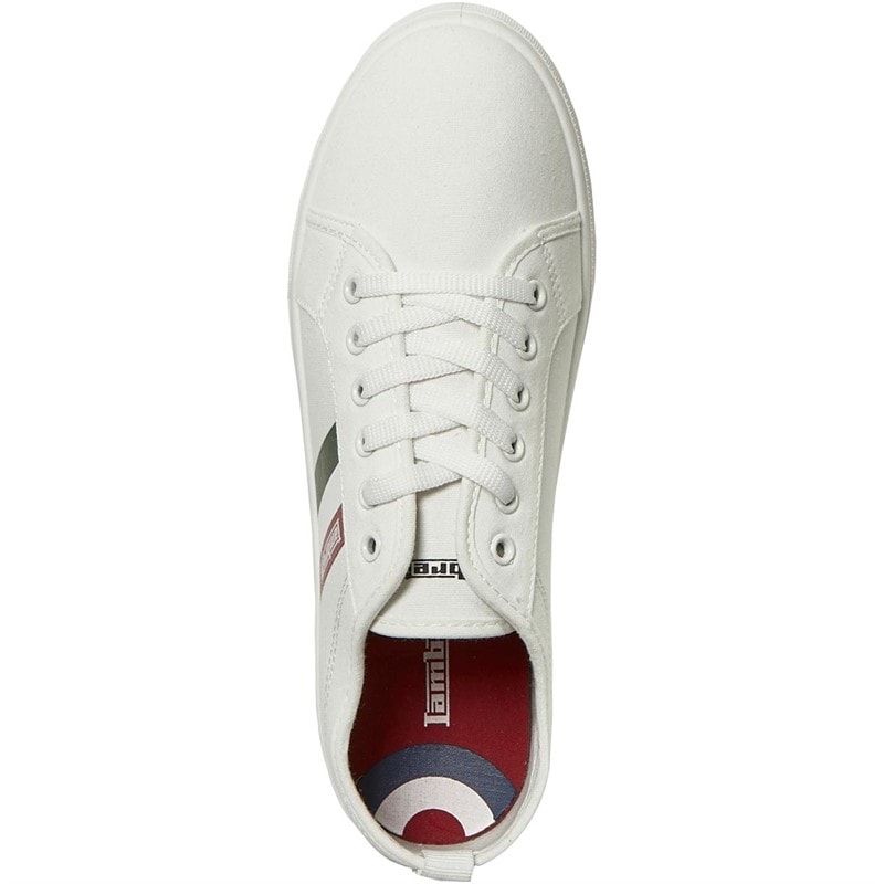 Lambretta Mens Spike Canvas Pumps White - Image 4