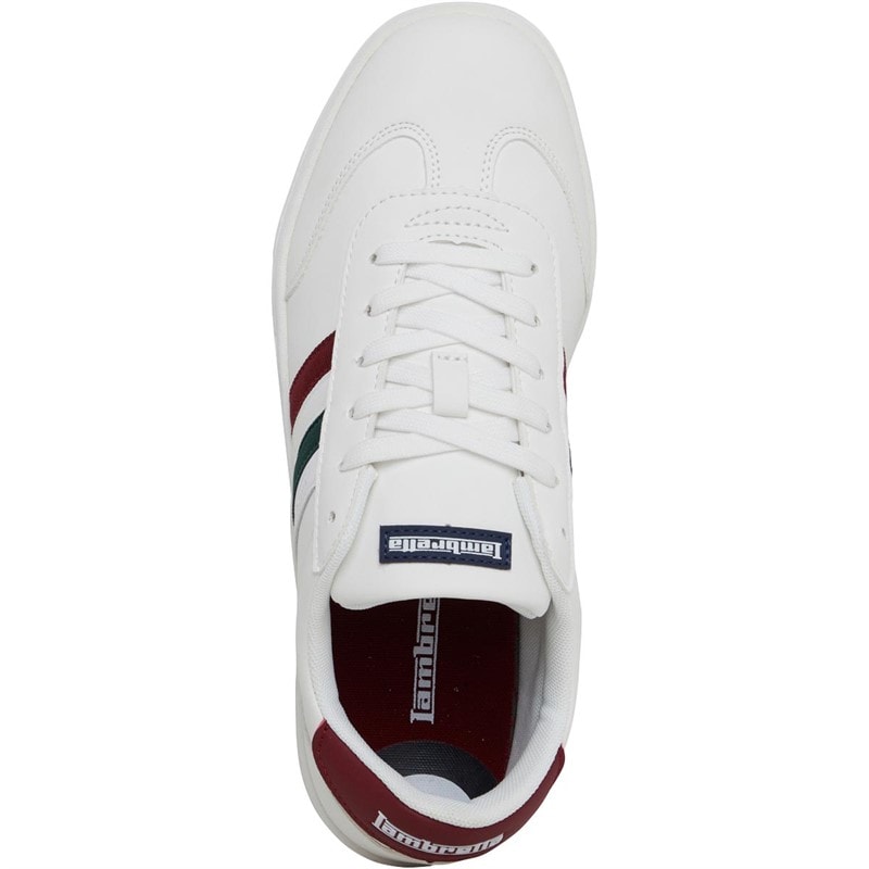 Lambretta Mens Vulkan Trainers White PU - Image 4