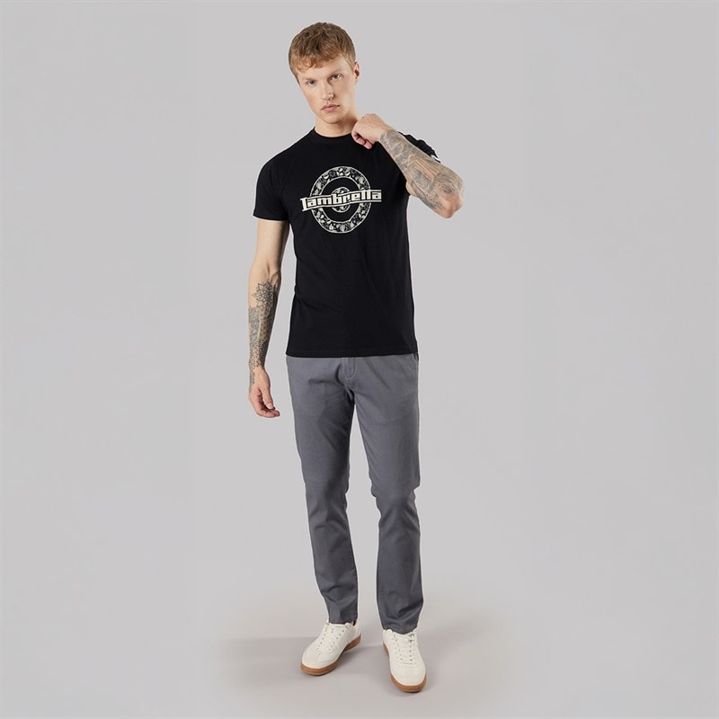Lambretta Mens Paisley Logo T-Shirt Black - Image 3