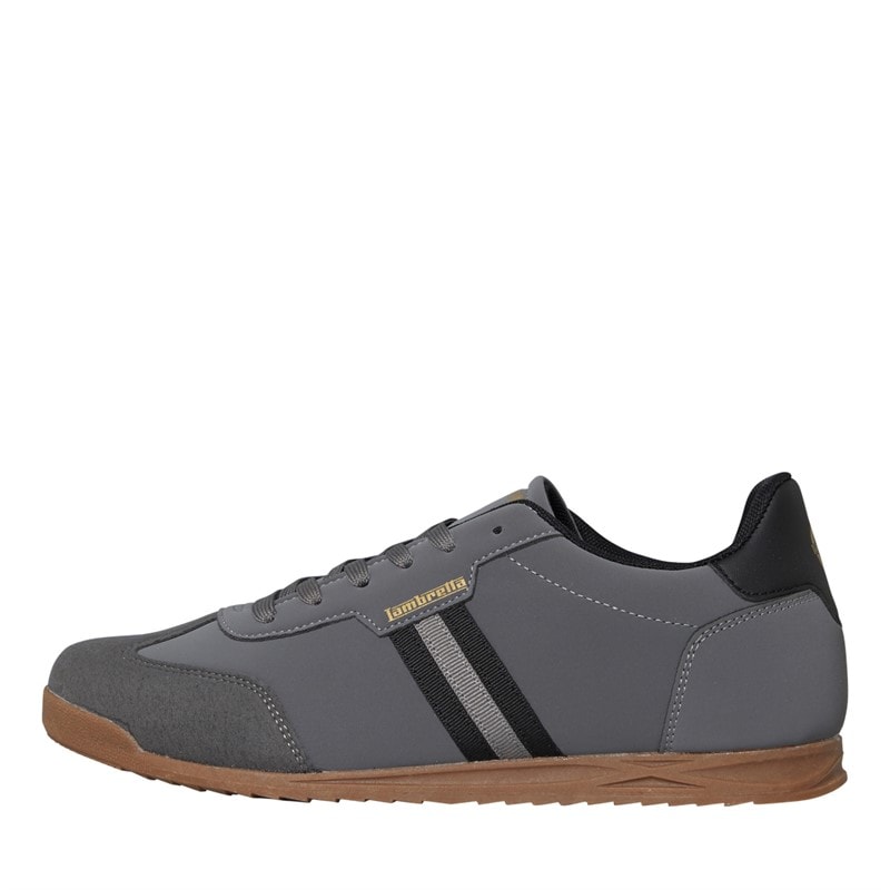 Lambretta Mens Tackle Trainers Charcoal/Black - Image 1