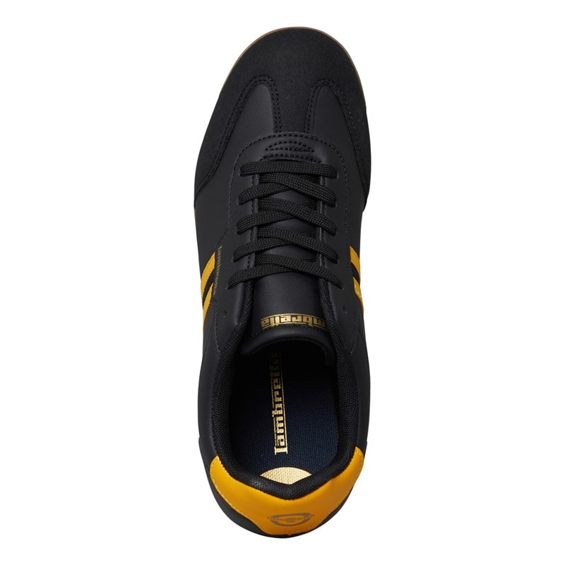 Lambretta Mens Tackle Trainers Black/Gold - Image 4