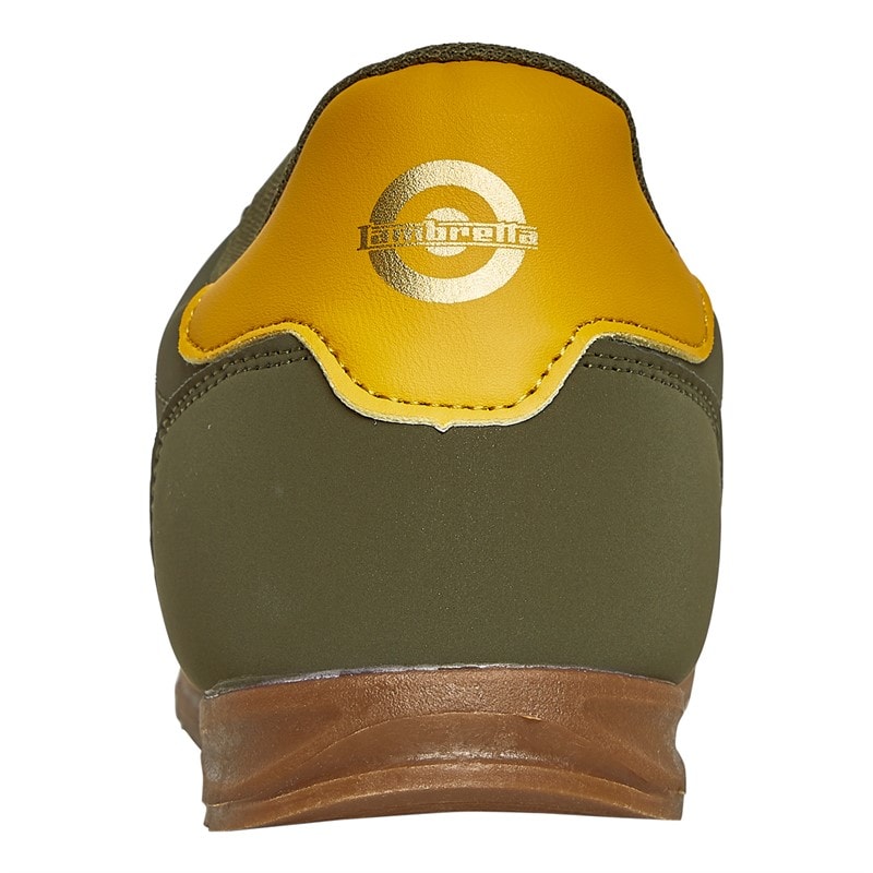 Lambretta Mens Tackle Trainers Khaki/Gold - Image 3