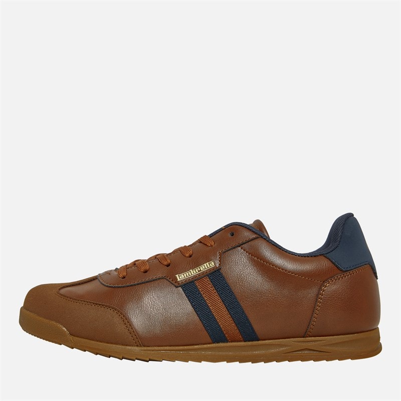 Lambretta Mens Tackle Trainers Tan/Navy