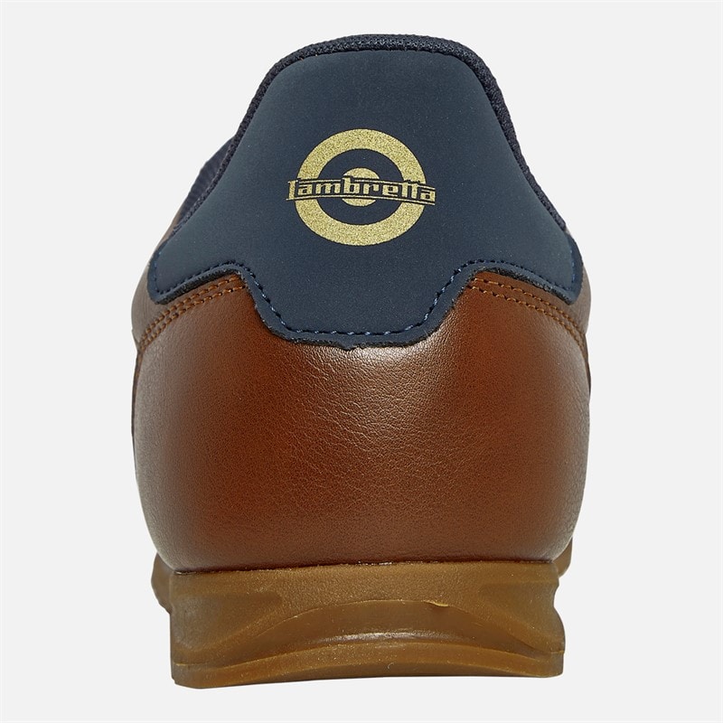 Lambretta Mens Tackle Trainers Tan/Navy - Image 3