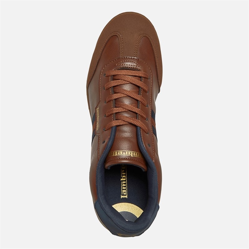 Lambretta Mens Tackle Trainers Tan/Navy - Image 4