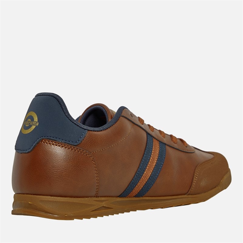 Lambretta Mens Tackle Trainers Tan/Navy - Image 5