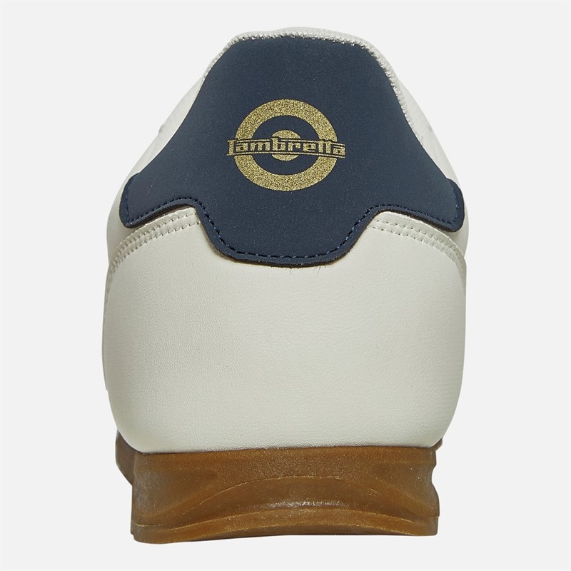 Lambretta Mens Tackle Trainers White/Navy - Image 3