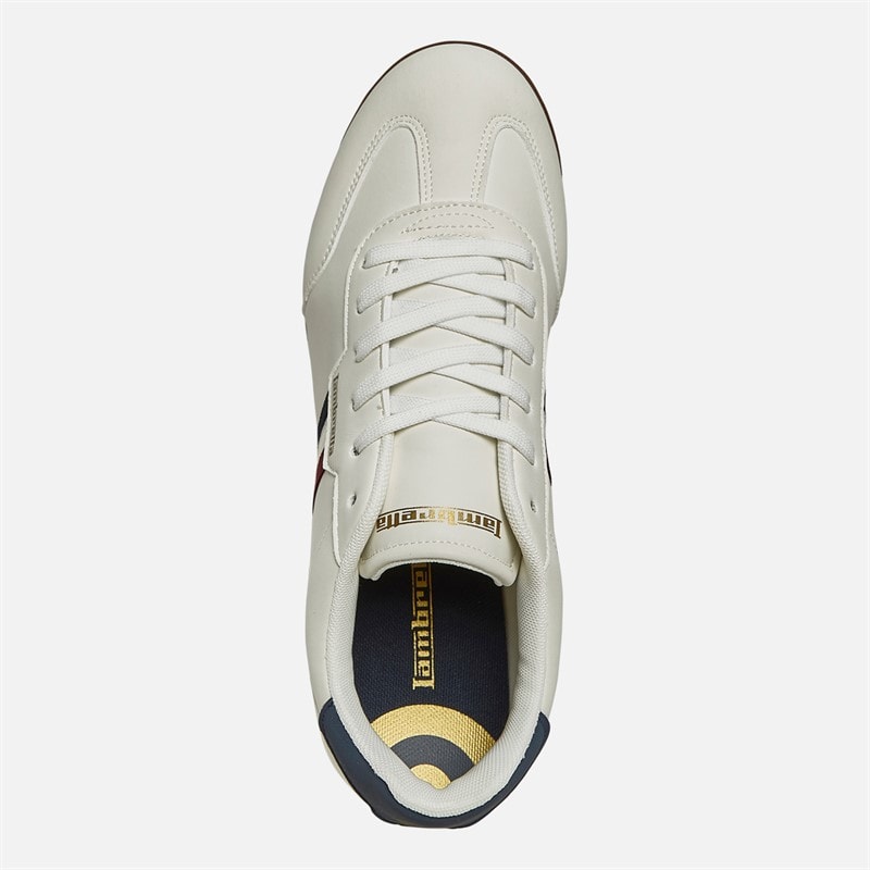 Lambretta Mens Tackle Trainers White/Navy - Image 4