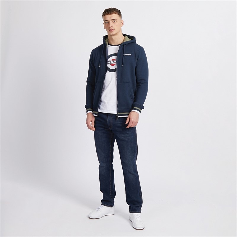 Lambretta Mens Hoodie Navy/Khaki - Image 4