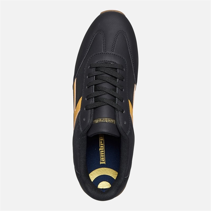 Lambretta Mens Panther Trainers Black/Gold - Image 4