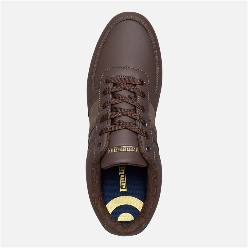 Lambretta Mens Euro Trainers Chocolate - Image 4