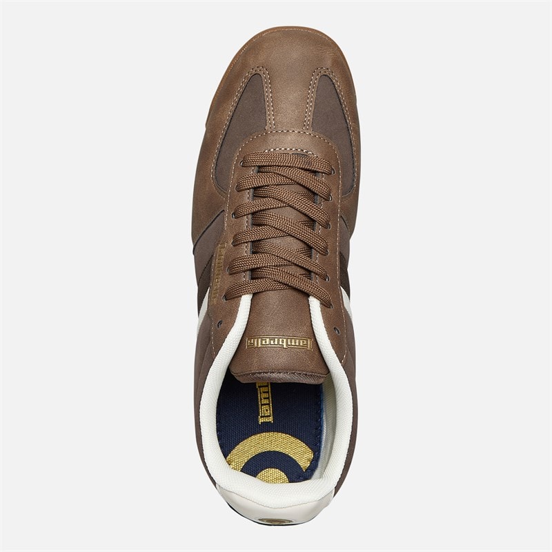 Lambretta Mens Diego Trainers Chocolate/Cream - Image 4