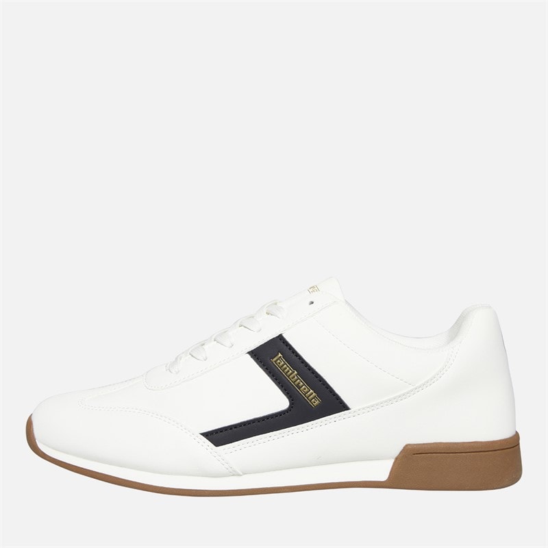 Lambretta Mens Panther Trainers White/Black - Image 1
